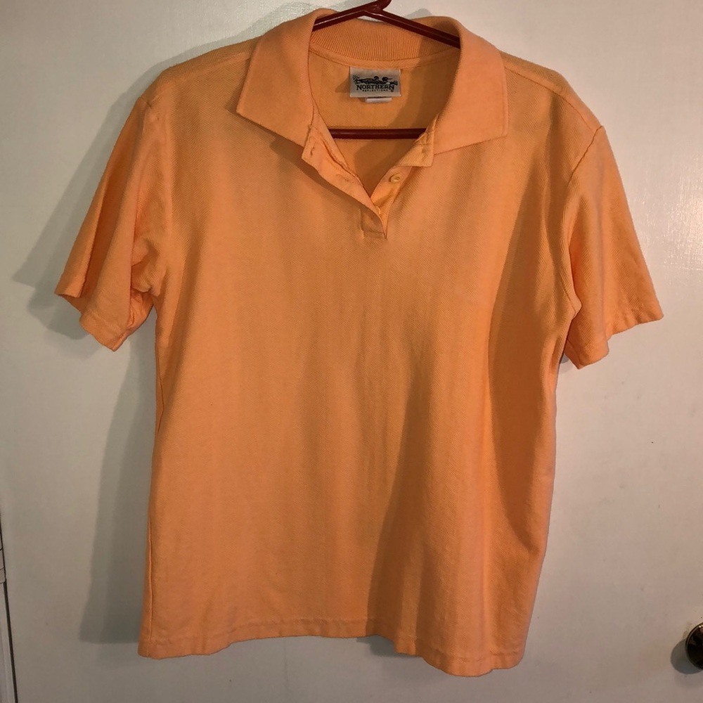 Northern Reflections peach polo herringbone weave